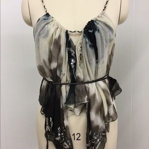 All Saints silk beaded Zami Top sz UK 14